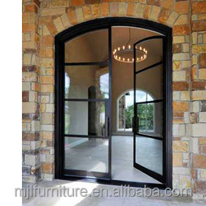 European style front steel swing aluminum double glass casement french doors exterior