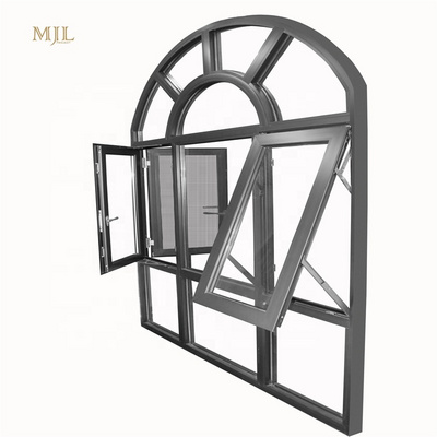 MJL half moon hurricane impact aluminum windows glass awning casement swing windows and doors