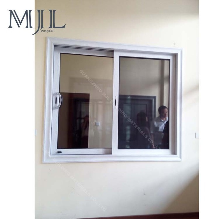 New design tempered glass double glazed wooden frame office sliding window