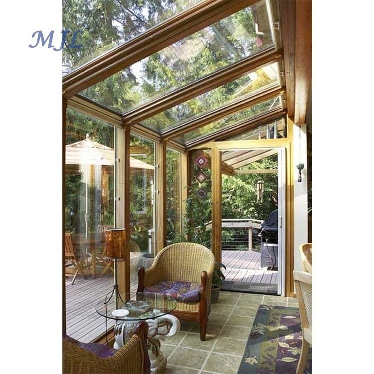 Modern prefab sun rooms solarium insulated glass lowe prefabricated wood sunroom