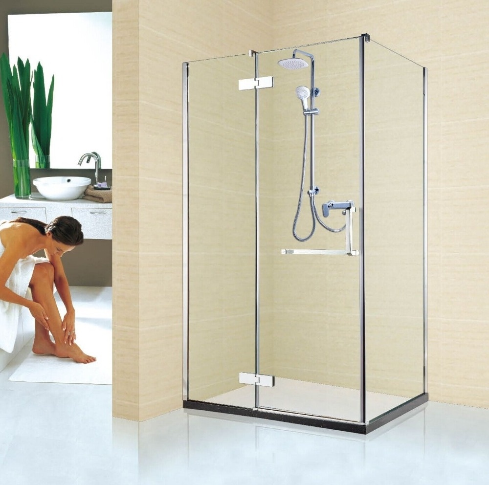 Factory Simple Design Shower Cabin Bathroom Frameless tempered Glass Casement Door