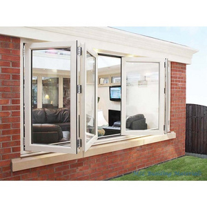 Aluminium bi fold glazed window frames screen high insulated accordion windows and doors