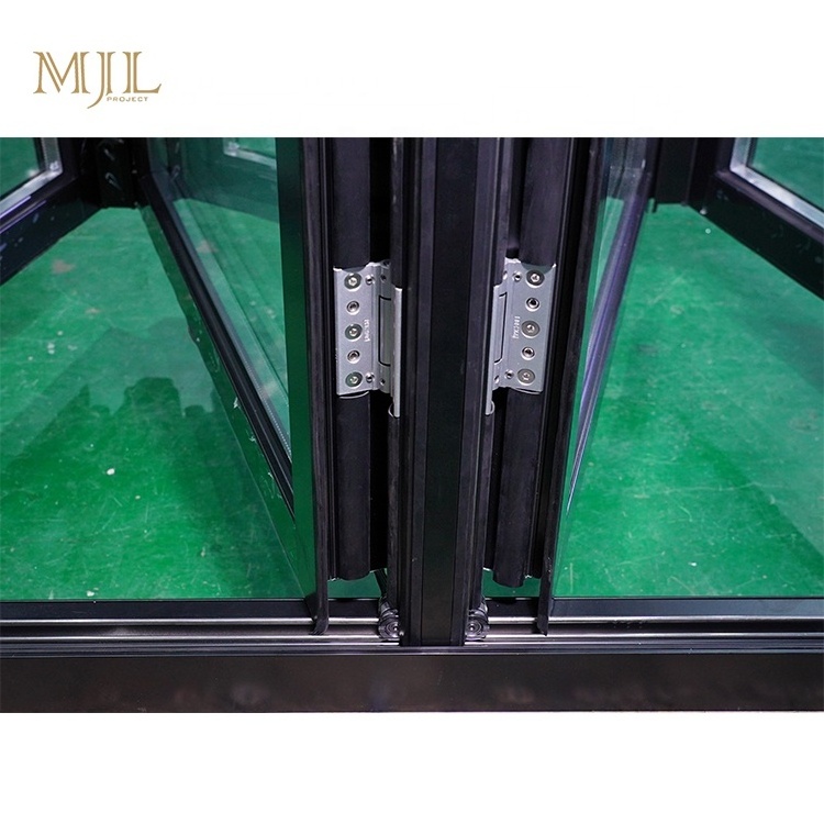 MJL slide bifold doors system balcony accordion aluminum glass folding door