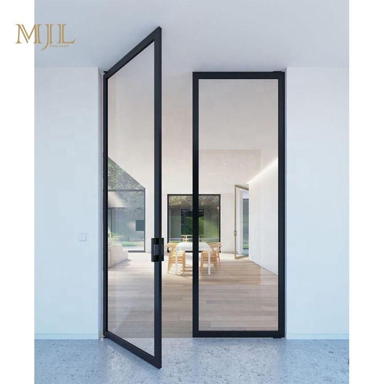 Luxury modern french doors exterior soundproof swing room door double glass casement system