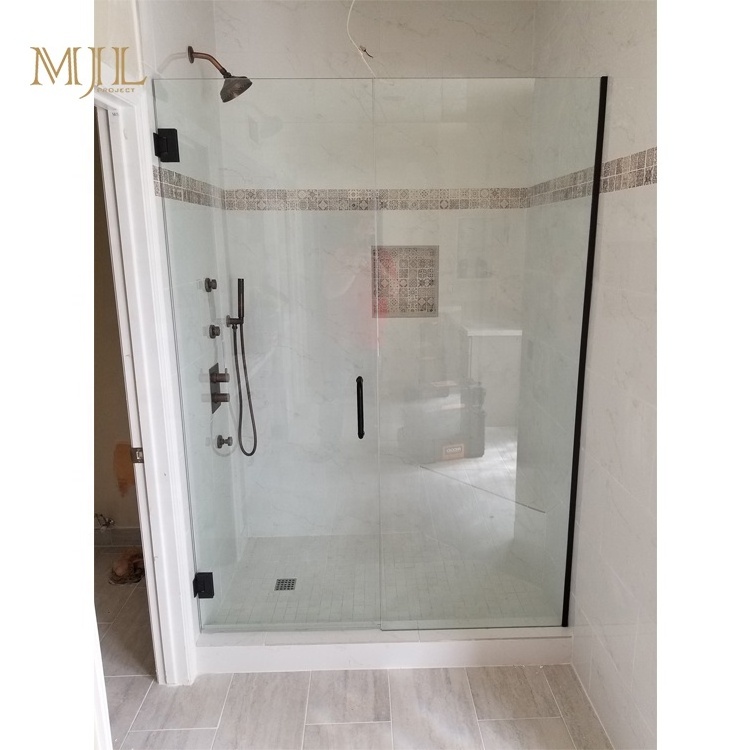 MJL interior bathroom partition hinged door tempered clear glass bathroom shower enclosure