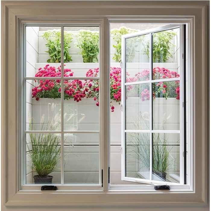 Aluminium windows tempered glass window sound proof open out casement windows and door