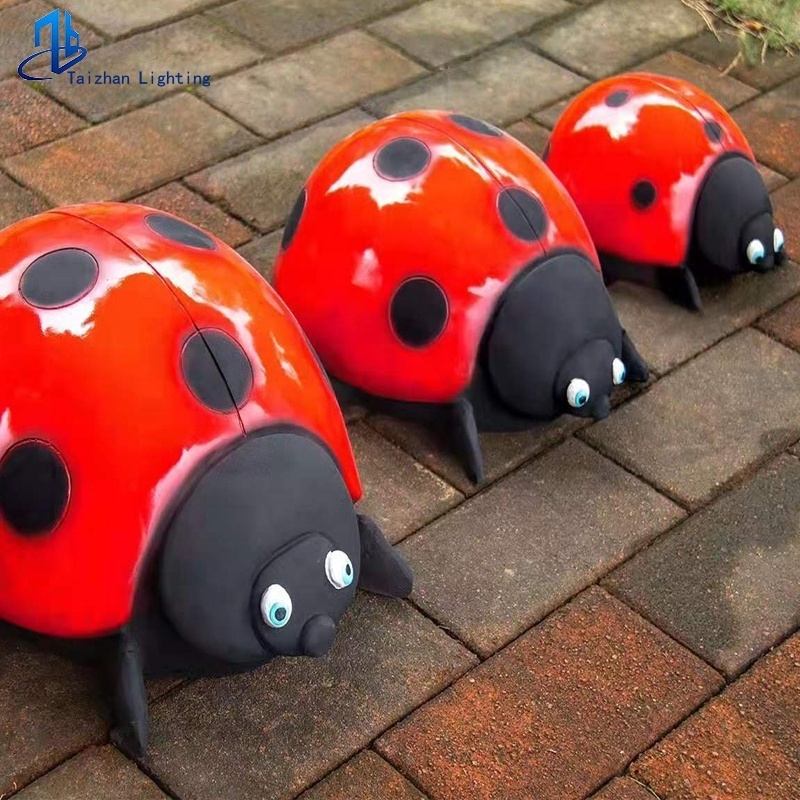 5D ladybug garden light low voltage landscape lighting led lawn lamp theme park ground lights for decoration