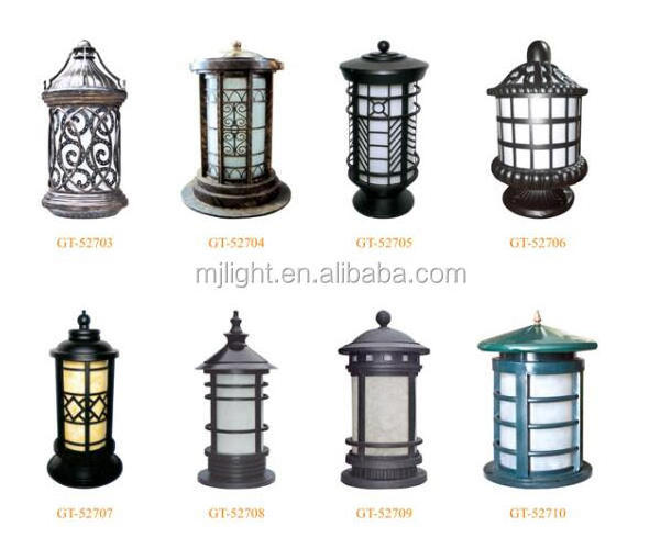 Outdoor Antique Garden Pillar Fence Lamp Post Gate Light