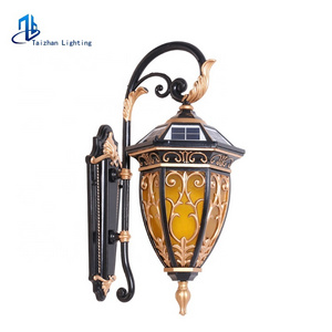 European style antique solar wall lights outdoor waterproof wall lantern villa garden exterior lamp wall mounted indoor lights