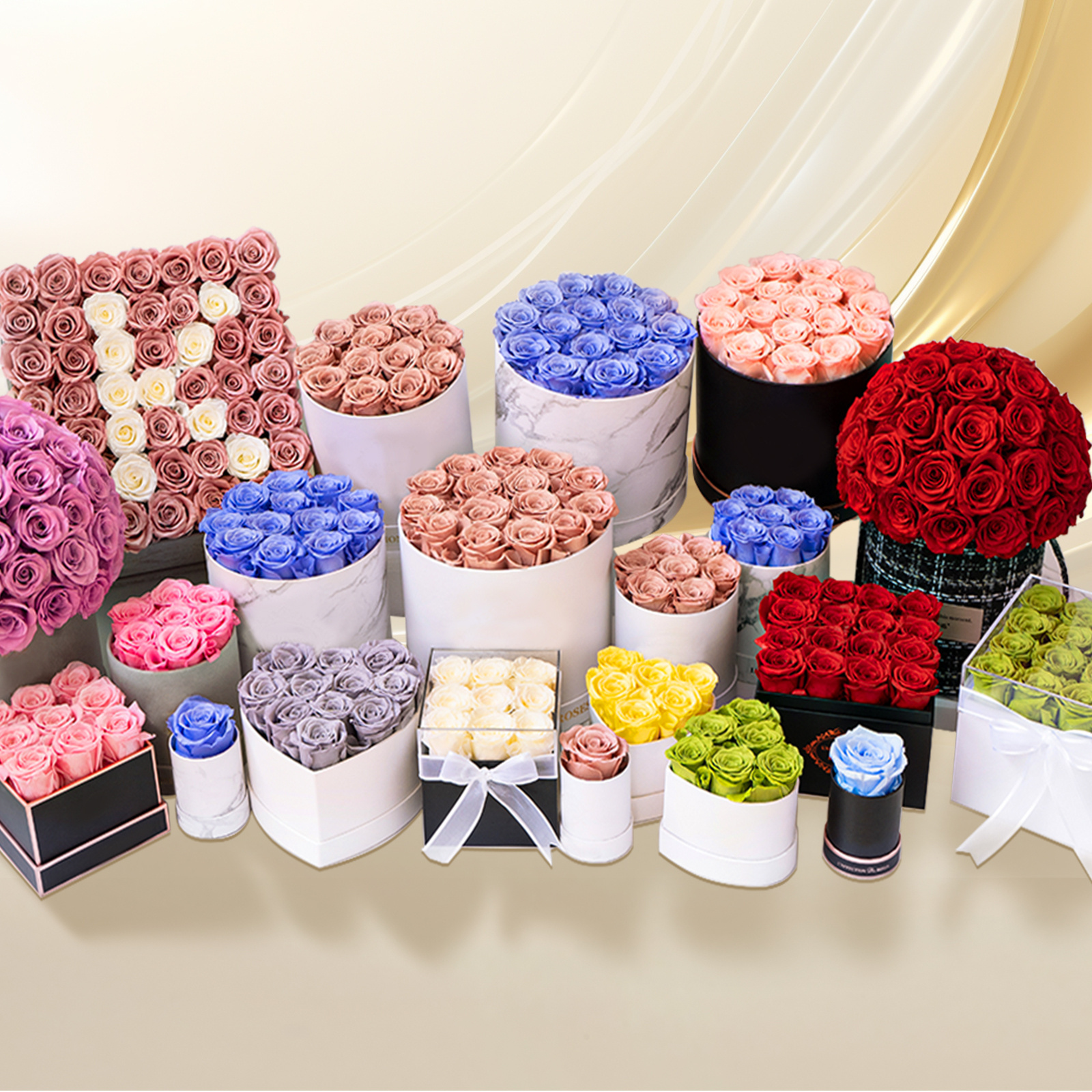 Mothers Day Gift Wholesale Everlasting Rose Real Eternal Immortal Decorative Flower Stabilized Forever Preserved Roses in Box