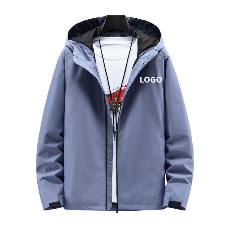 fast stock fashion foldable polyester waterproof windbreaker outdoor hooded jacket outerwear for men