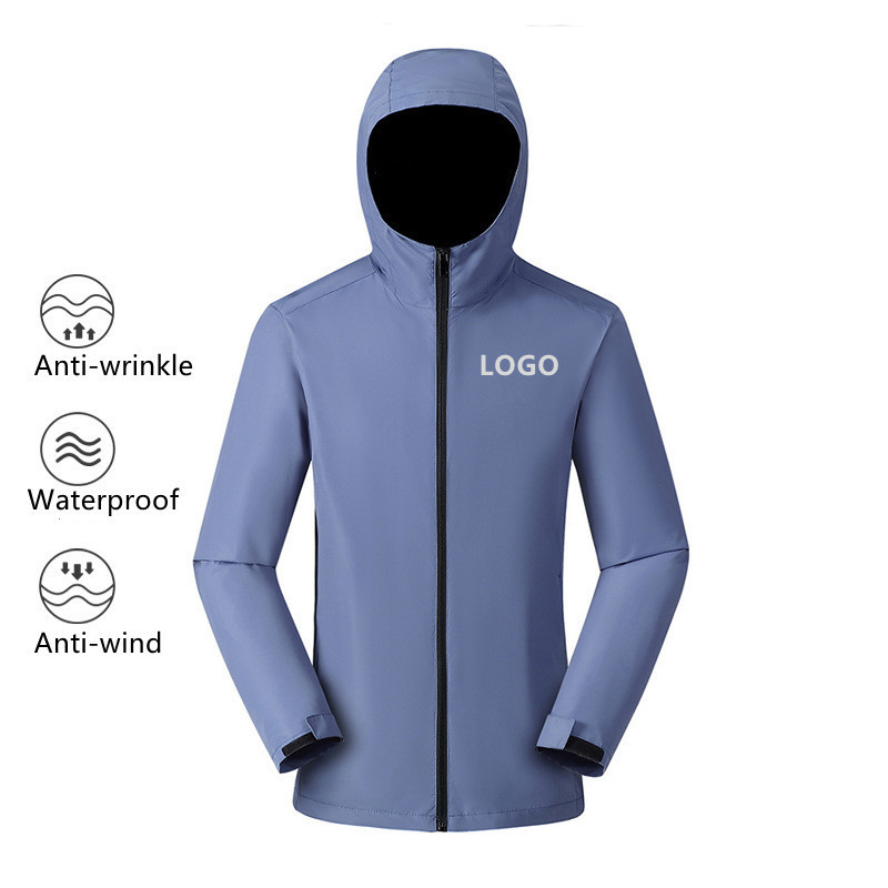 fast stock fashion foldable polyester waterproof windbreaker outdoor hooded jacket outerwear for men