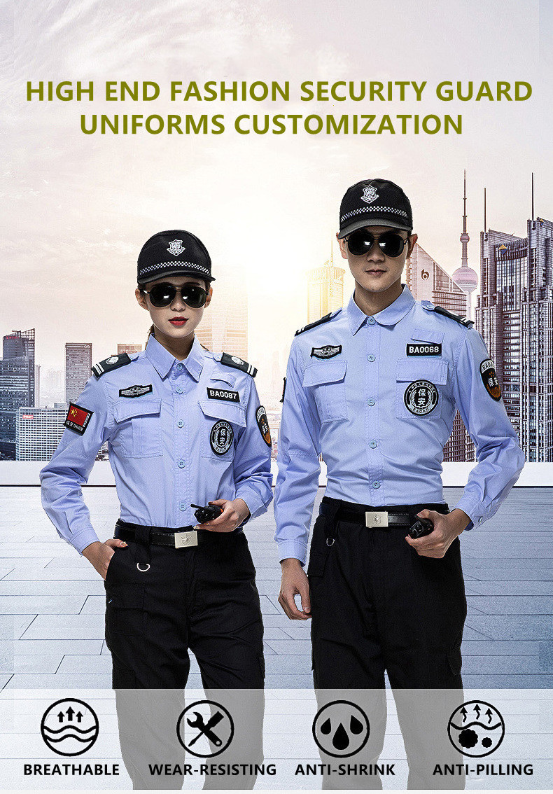 high end fashion custom guard shirts long sleeve work outfit men women security guard uniforms