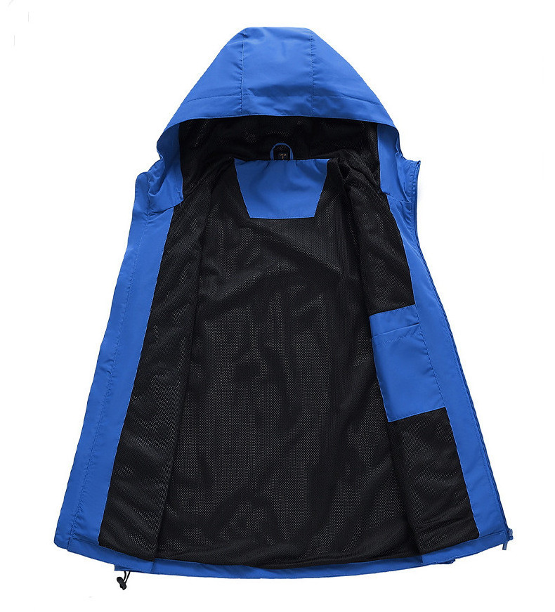 fast stock fashion foldable polyester waterproof windbreaker outdoor hooded jacket outerwear for men