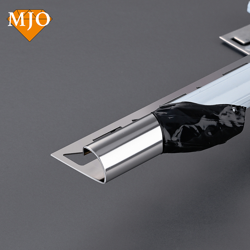 Foshan MJO Hot Selling Stainless Steel Tile Edging Profiles For Building Wall Edges Decoration R shape Metal Tile Edge Trim