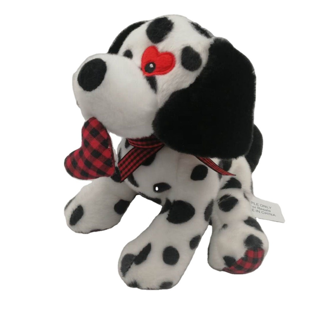 Wholesale custom children gift OEM/ODM high quality cute super soft stuffed plush toy 8 inch Dalmatian with heart