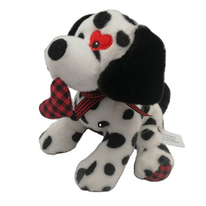 Wholesale custom children gift OEM/ODM high quality cute super soft stuffed plush toy 8 inch Dalmatian with heart