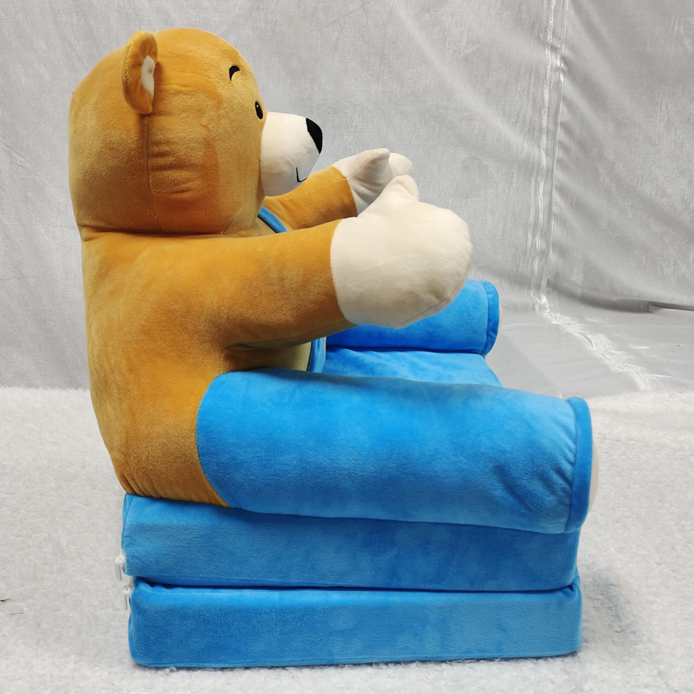 China factory custom high quality animal shape teddy plush bear chair funiture sofa folded sleeping bed for children