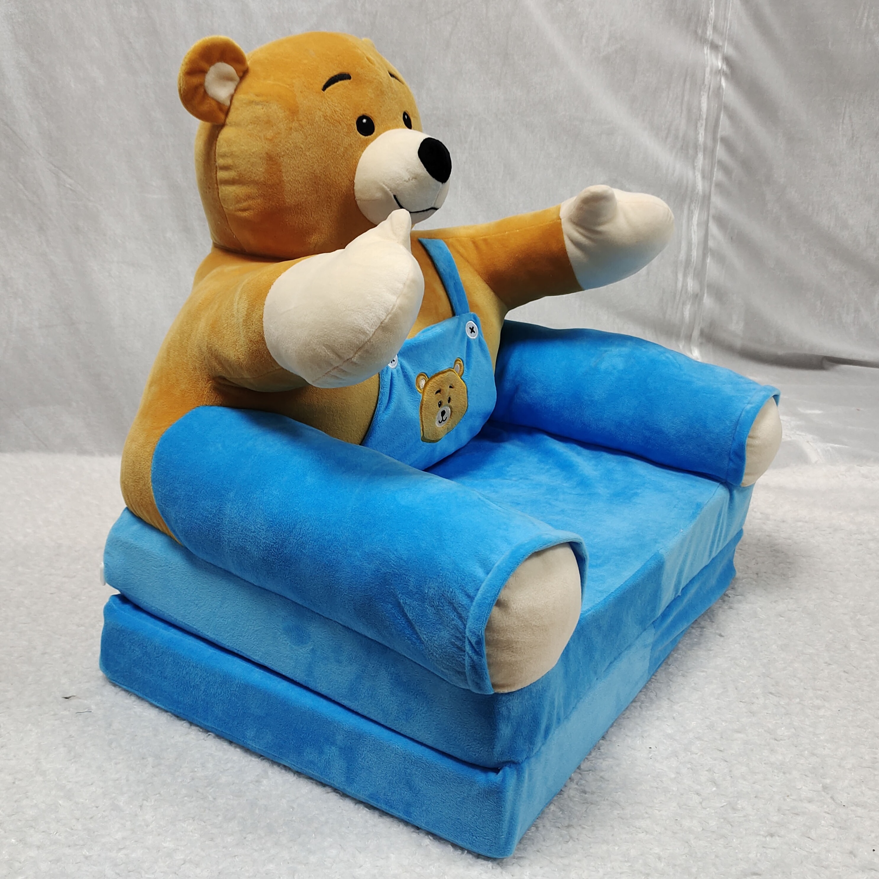 China factory custom high quality animal shape teddy plush bear chair funiture sofa folded sleeping bed for children