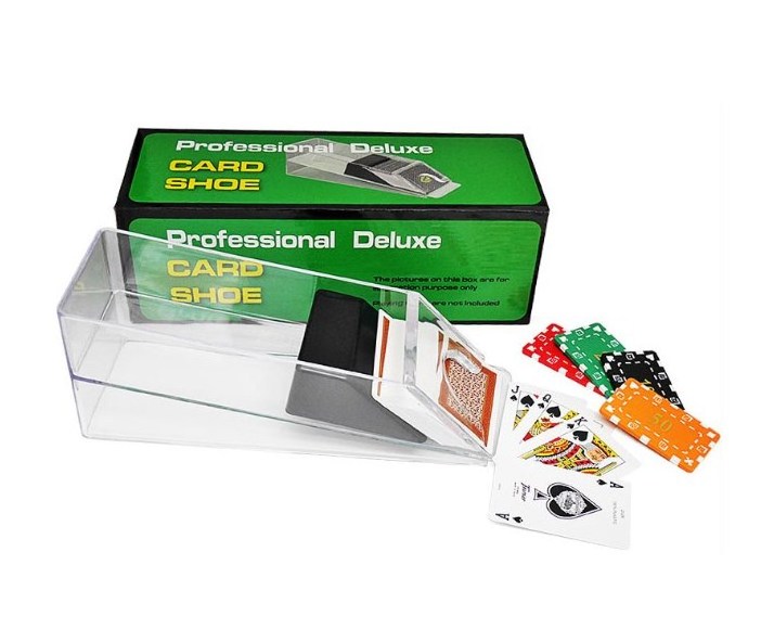 Six Deck Card Dealing Shoe - Fits 6 Standard Size Poker Decks - Professional Casino Dealer Accessory