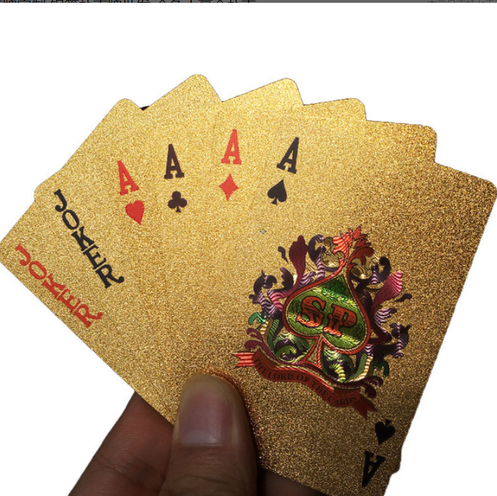 Durable Waterproof  Golden Poker Cards 24K Gold-Foil Plated Playing Cards Table Games