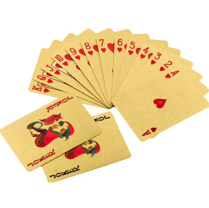 Durable Waterproof  Golden Poker Cards 24K Gold-Foil Plated Playing Cards Table Games