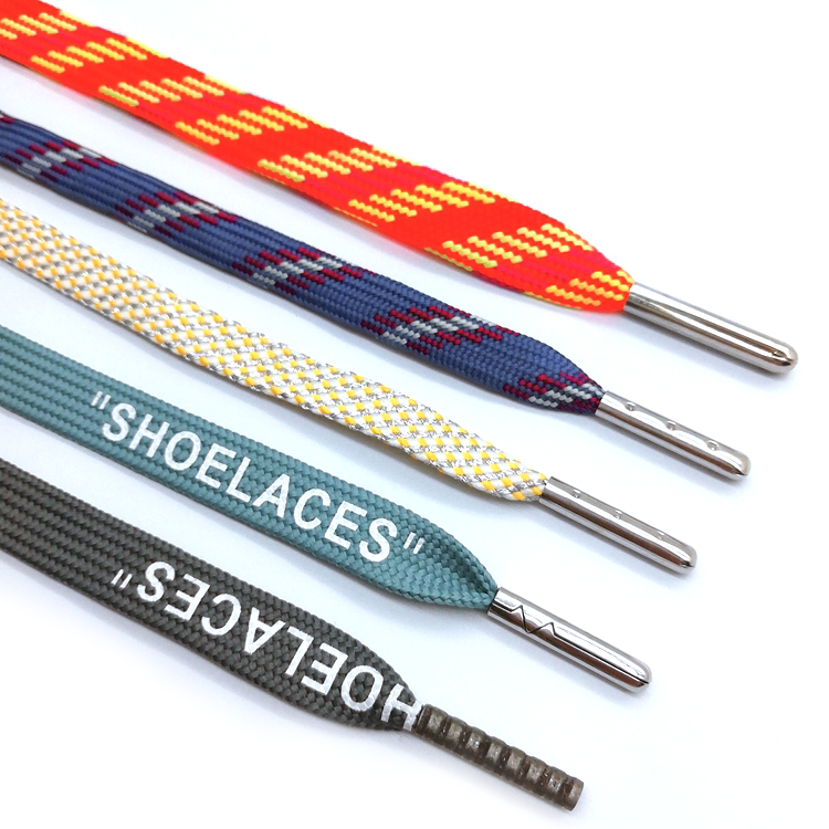 Wholesale shoe laces flat hollow custom printed lacet boot sneaker shoe strings laces shoelaces for sneakers