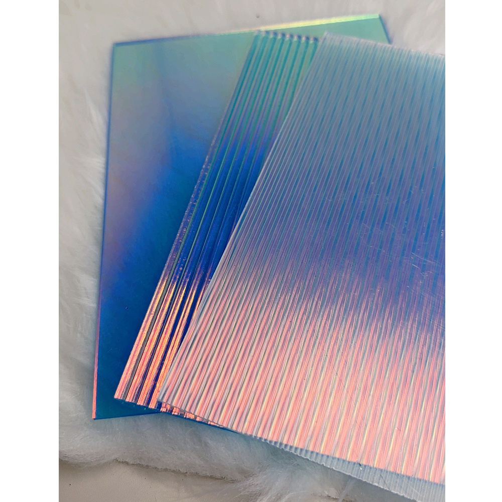 Custom PMMA Clear Transparent Iridescent Plexi glass Plastic Pattern Sheet Striped Ribbed Acrylic Sheet for Hotel Decoration