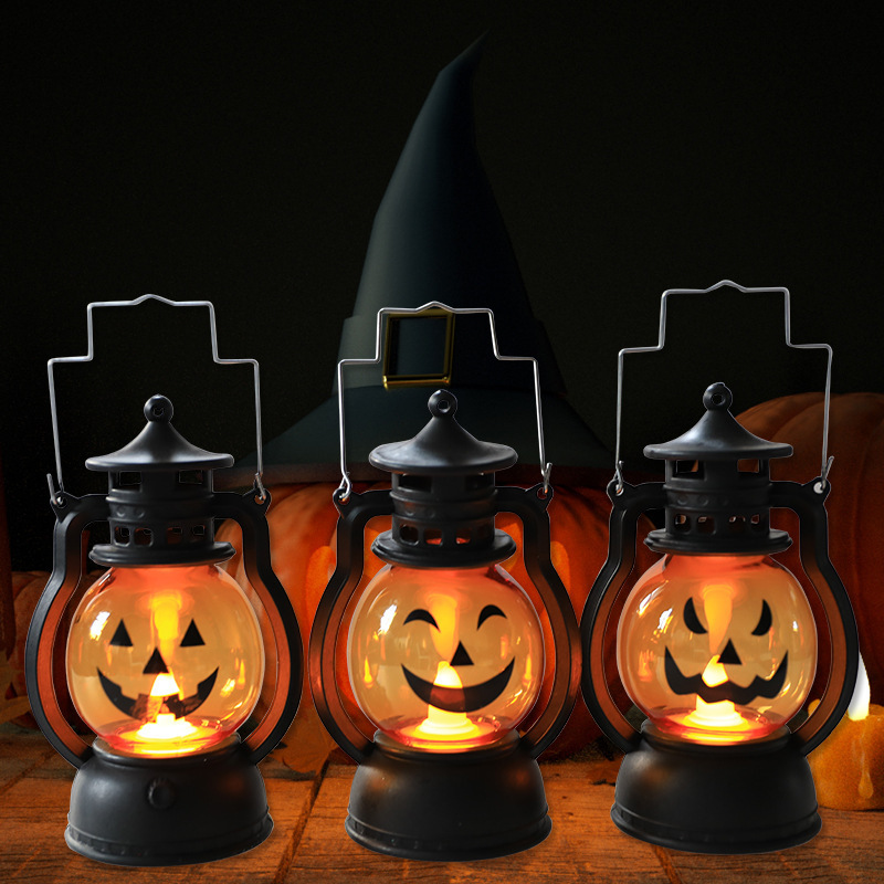 New Arrival Halloween Pumpkin Led Lantern Lamp Halloween Outdoor Wall Decorations Pumpkin Lantern