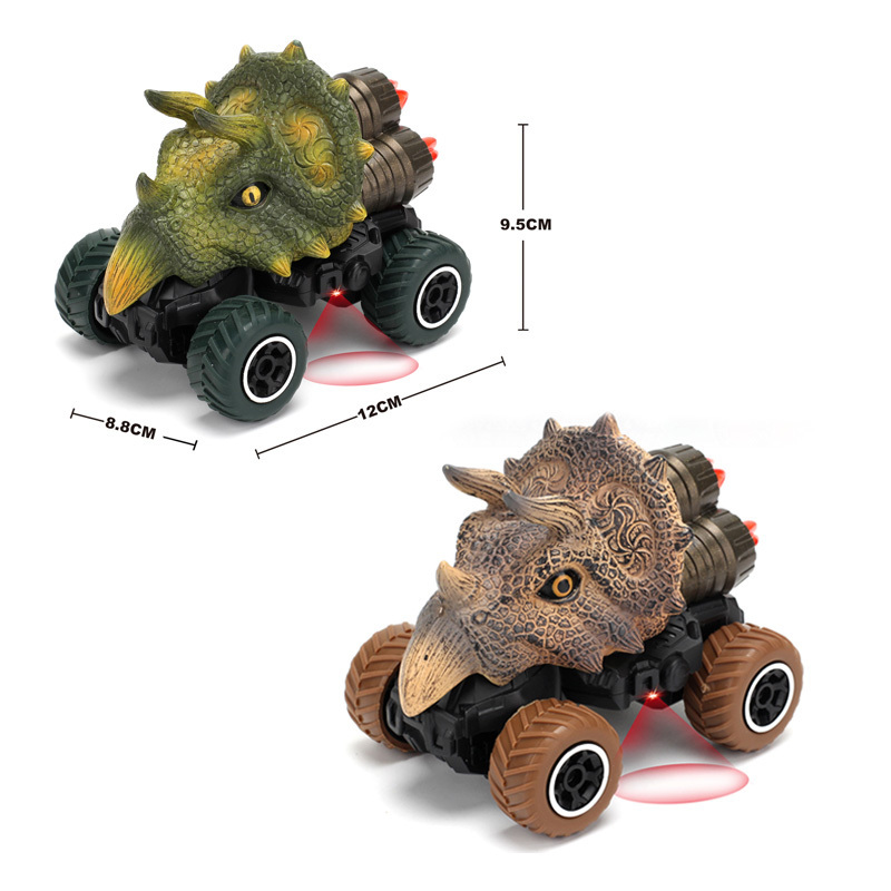 Electric Dinosaur Four-Wheeled Off-Road Vehicle Remote Control Truck LED Light Music Animal Dinosaur Car RC Toy Gift