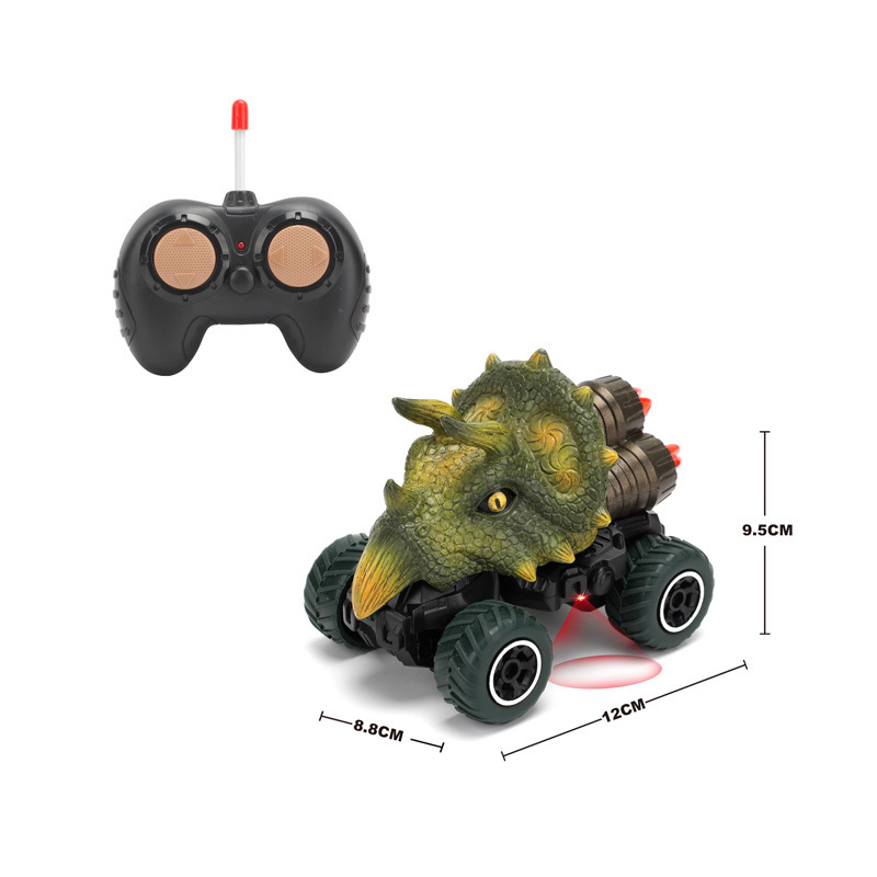 Electric Dinosaur Four-Wheeled Off-Road Vehicle Remote Control Truck LED Light Music Animal Dinosaur Car RC Toy Gift