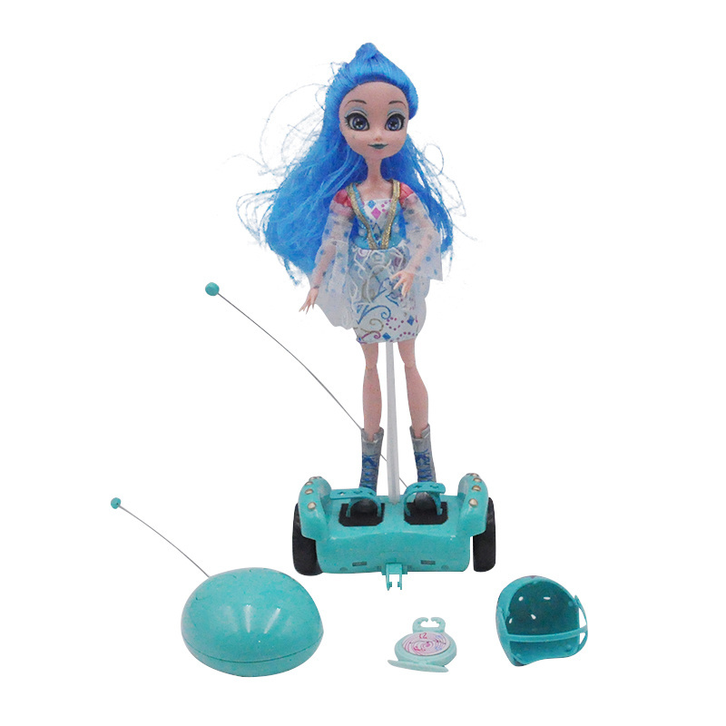 Smart cool rc hoverboard doll pretty girl remote control doll balance car toy with light