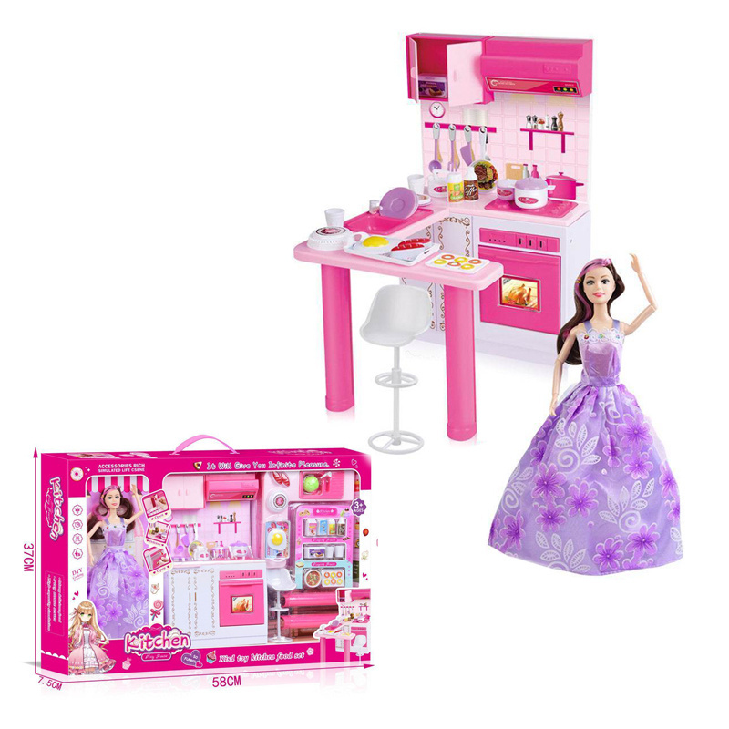 Wholesale Environmentally Other Pretend Play Princess Cute Doll Little Play House Kitchen Food Cook Set Toys For Kids Girls