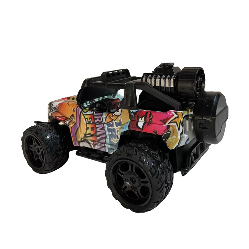 Hot Sale 1/16 Scale 5 Channels Electric Remote Control Car graffiti spray mist Off-road Vehicle Truck RC Car with light