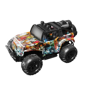 Hot Sale 1/16 Scale 5 Channels Electric Remote Control Car graffiti spray mist Off-road Vehicle Truck RC Car with light