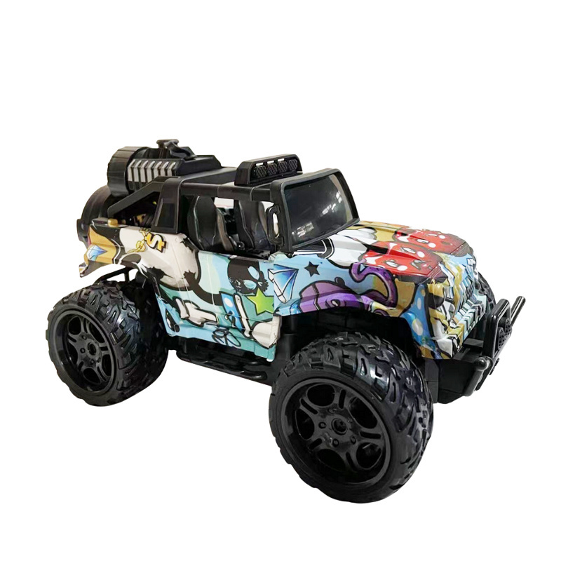 Hot Sale 1/16 Scale 5 Channels Electric Remote Control Car graffiti spray mist Off-road Vehicle Truck RC Car with light