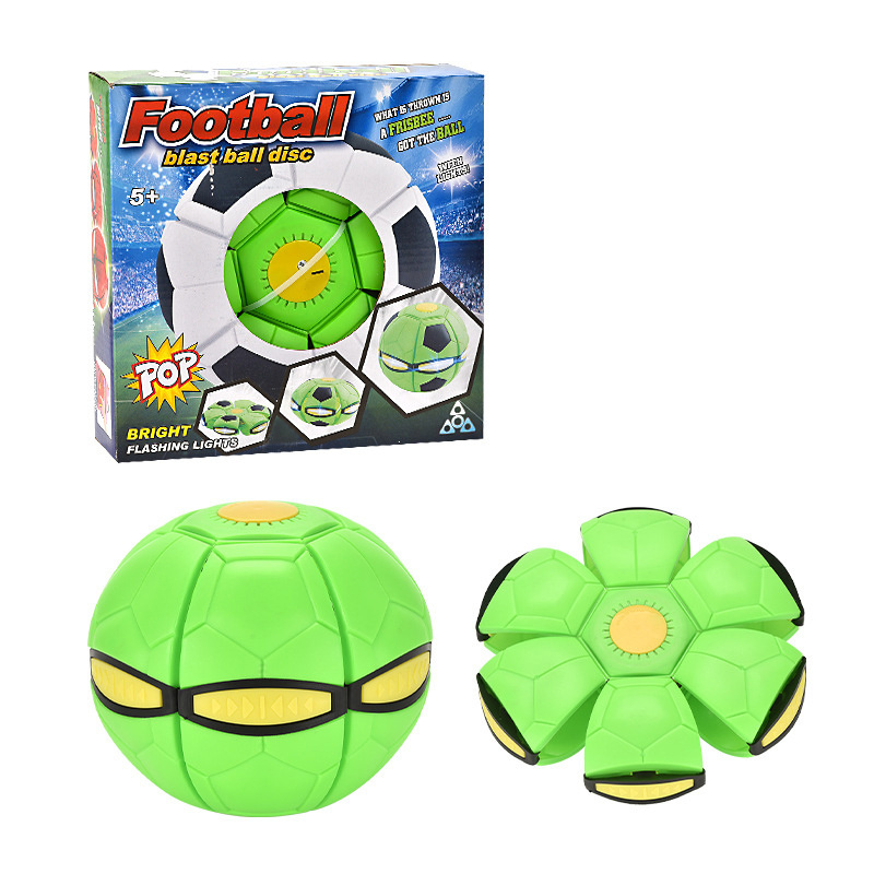 TikTok Hot Selling Flexible Interactive Bouncing Ball Outdoor Magic UFO Saucer Ball Toys Flying flat Ball for Kids 3 lights