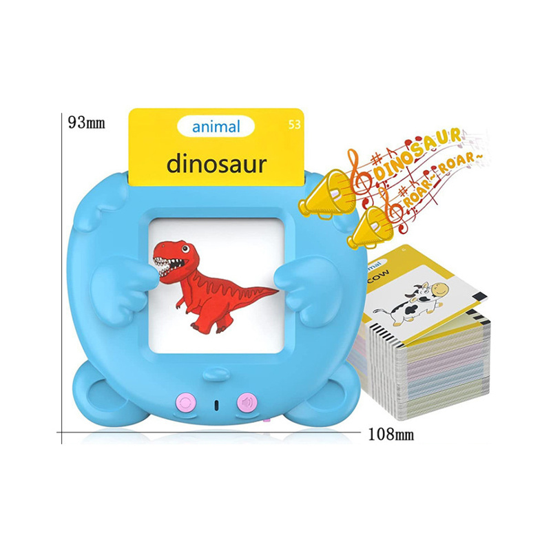 New Design Early Education Device Card Machine Arabic Spanish Bilingual Kids Cognitive Learning Words Talking Flash Cards Toys