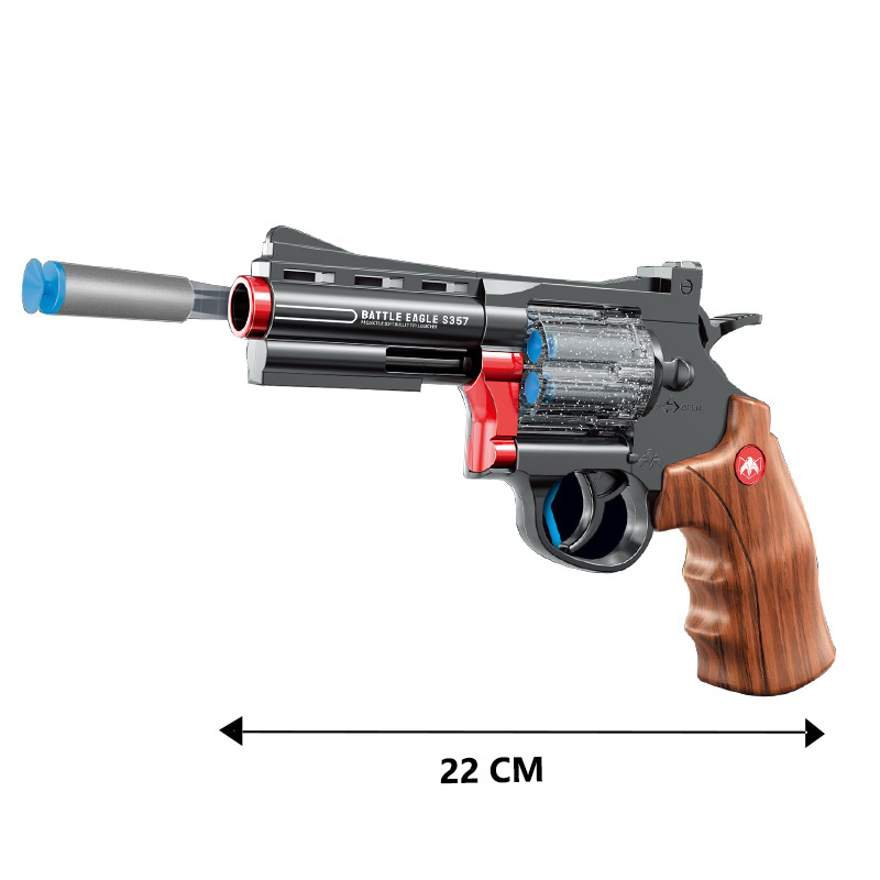 Simulation Diy Shell Ejecting Toy Accessories Soft With Bullet Revolver Revolver S357 Manual Launcher Plastic Revolver Gun