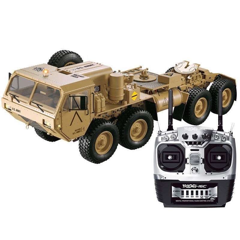 High quality kids electric remote radio control toy rc truck for off road cars with 1/12 8X8 lights military trucks vehicle