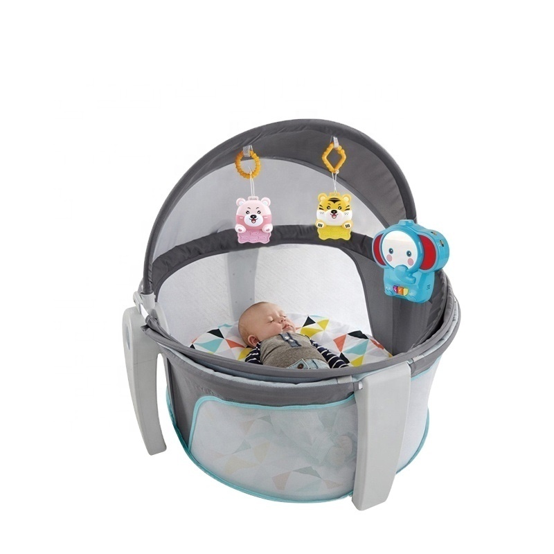 Portable long-term use round bouncer rocking baby swing cradle for early