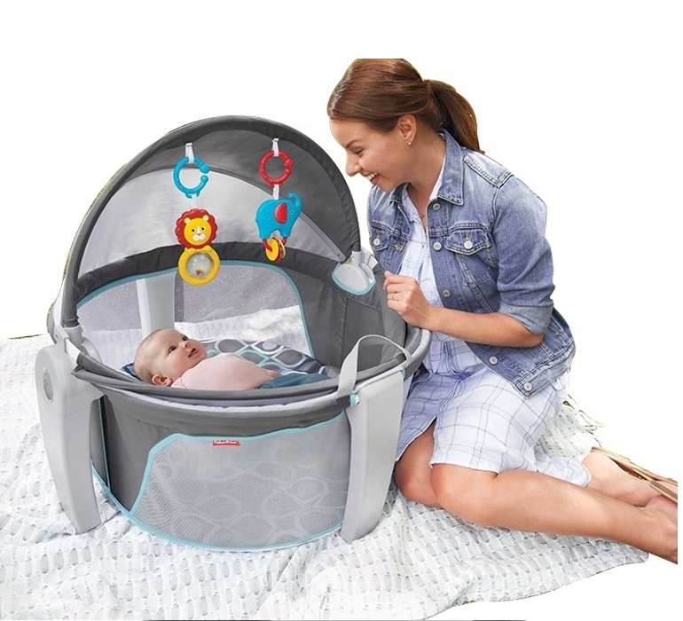 Portable long-term use round bouncer rocking baby swing cradle for early