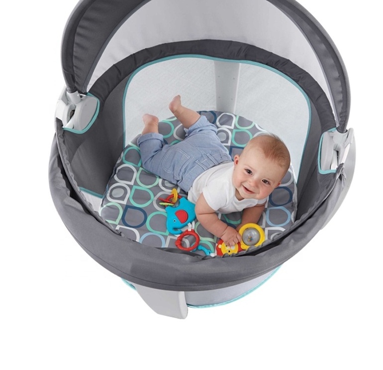 Portable long-term use round bouncer rocking baby swing cradle for early