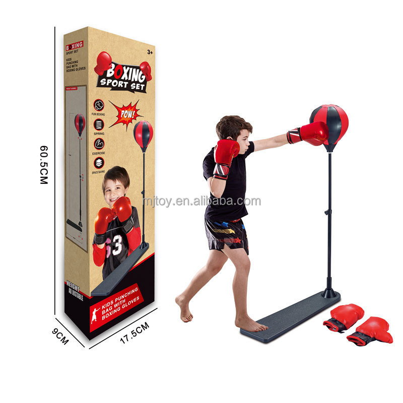 Boxing Gloves 3-10 Years Old Adjustable Punching Training Sports Reflex Free Sports Equipment Stand Boxing Bag Set Toy for Kids