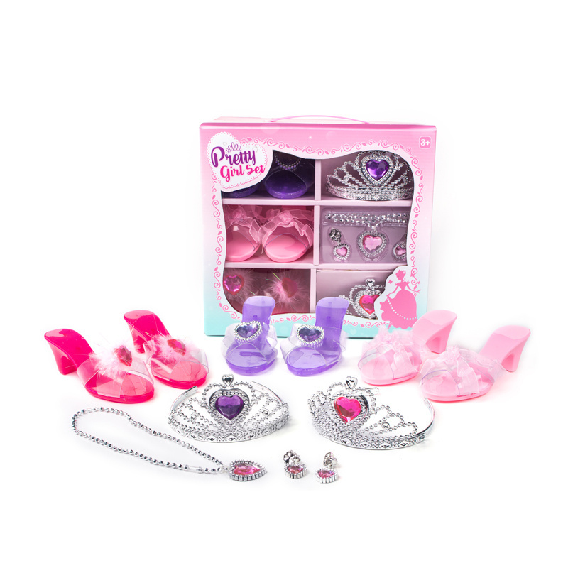 Hot Sale Children princess toys Other Pretend play beauty set make up kit Crown fashion girls dress up set toys for kids