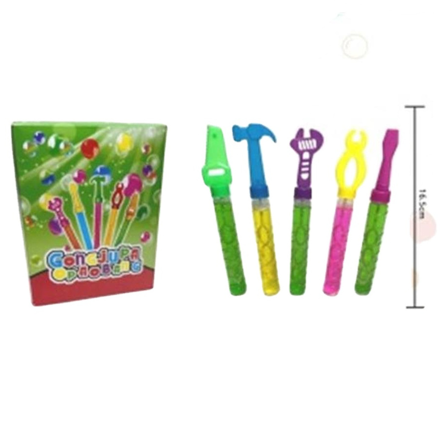 Hot selling cartoon 16Cm Tool Head Bubble Wand 5 Types Mixed (30Pcs/ Box 20 Boxes/Piece)