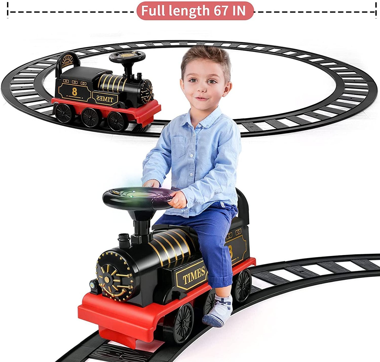 2 IN 1 Electric  Six Wheels High Speed rail Train Children Ride On Car Train Track Ride On Toys for Kids