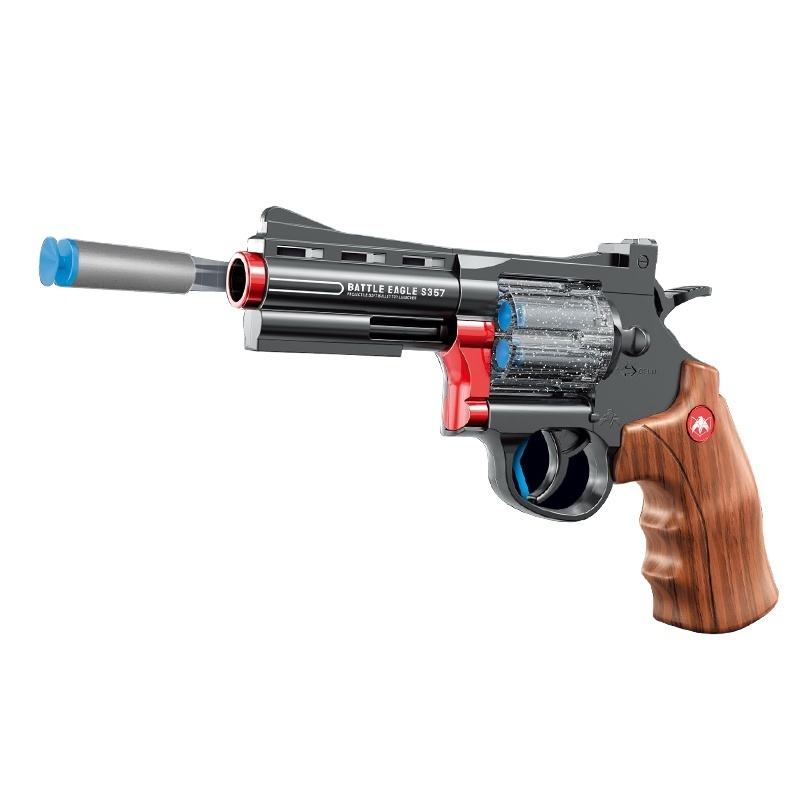 Simulation Diy Shell Ejecting Toy Accessories Soft With Bullet Revolver Revolver S357 Manual Launcher Plastic Revolver Gun