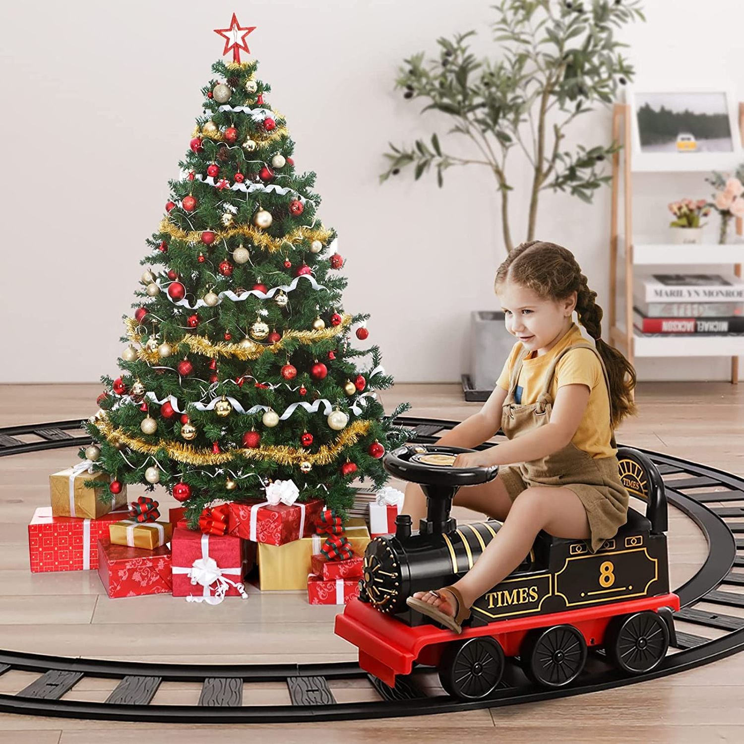 2 IN 1 Electric  Six Wheels High Speed rail Train Children Ride On Car Train Track Ride On Toys for Kids