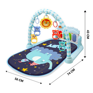 Education Activity Educational Multi-Functional Elephant Pattern Foot Piano Baby Blanket Red Gym Rack